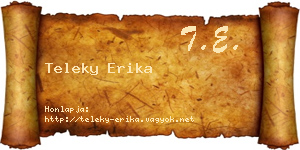 Teleky Erika névjegykártya